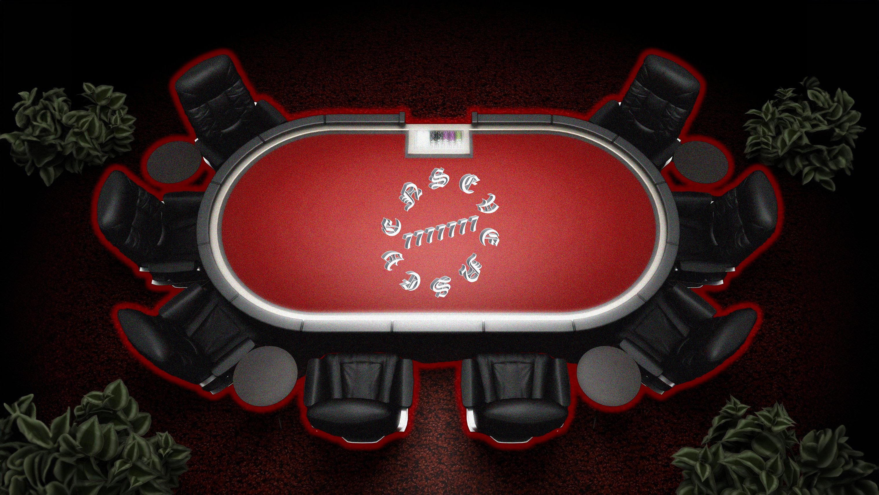 Glowing desktop poker table